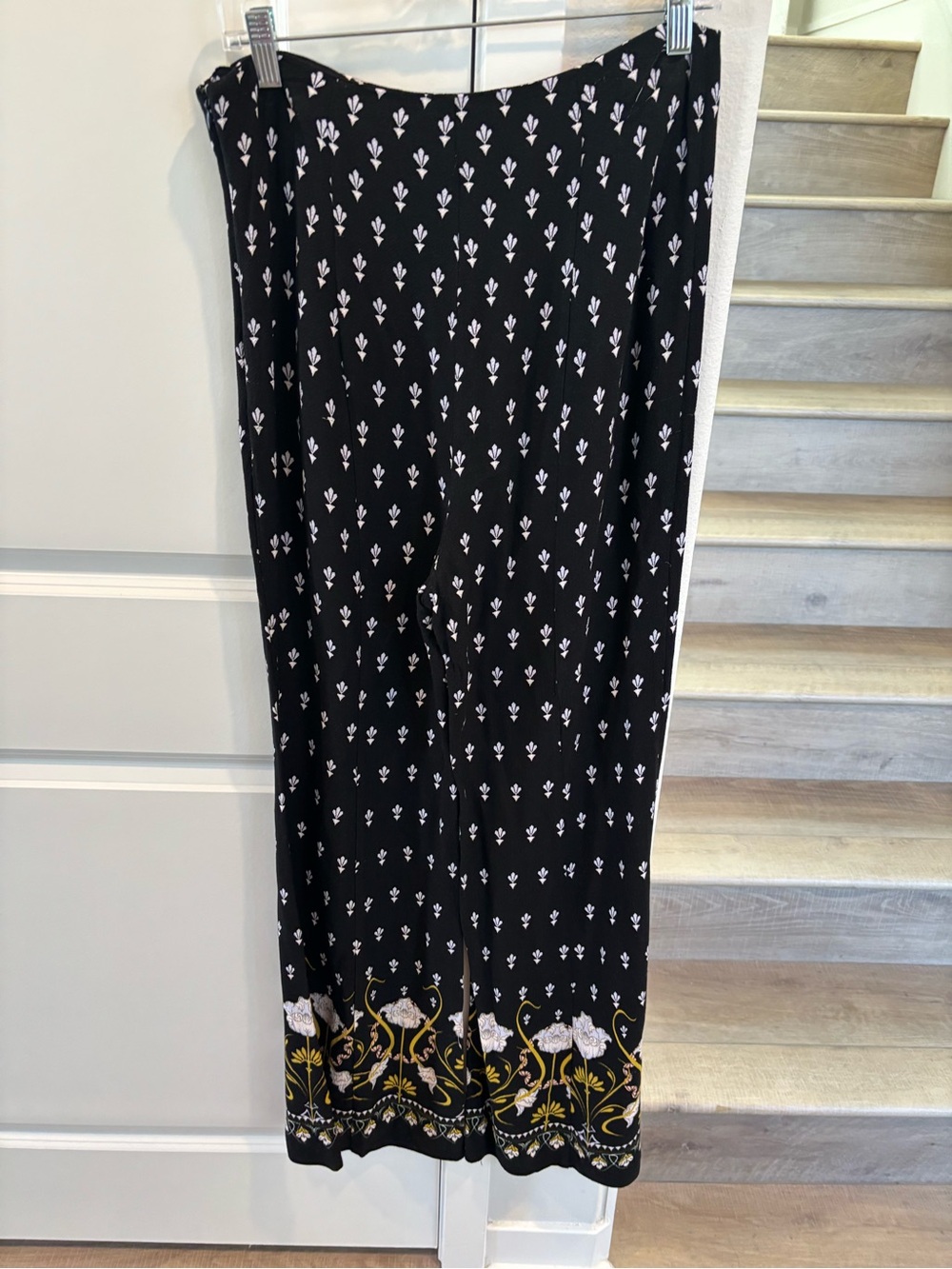 ANTHROPOLOGIE Black Floral Wide Leg Pants - Picture 5 of 15